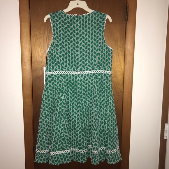 Women’s 14 CALVIN KLEIN Aria Cotton Eyelet St Patrick’s Swing Dance Dress NWT - Picture 11 of 16